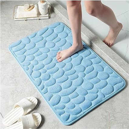 Tapis de bain douche absorbant antidérapant tapis de salle de bain moquette  en peluche no68